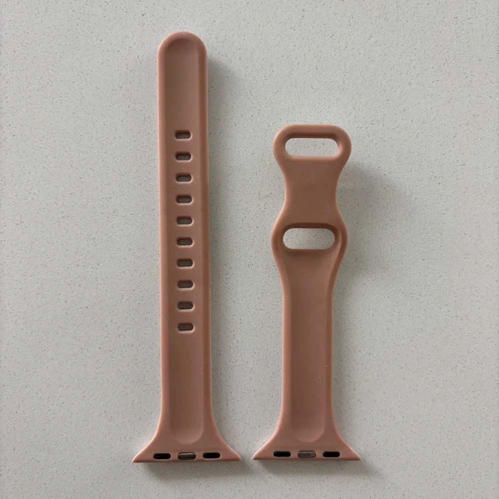 38/40/41 MM light pink with beige (two-toned) Apple Watch silicone band